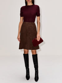 Suede Skirt,TOTÉME,BARK,Image 2