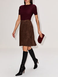 Suede Skirt,TOTÉME,BARK,Image 3