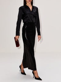 Sequin Skirt,TOTÉME,BLACK,Image 3