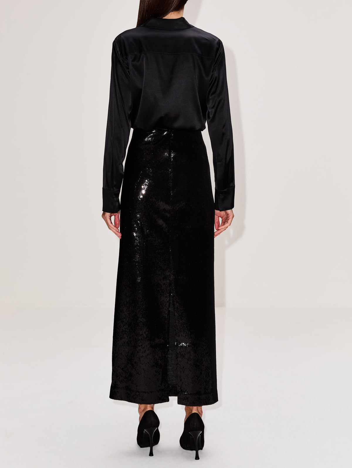 Sequin Skirt,TOTÉME,BLACK,Image 4