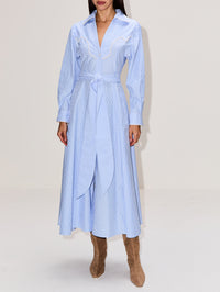 Vela De Cruz Midi Dress,JOHANNA ORTIZ,ECRU/BLUE,Image 2
