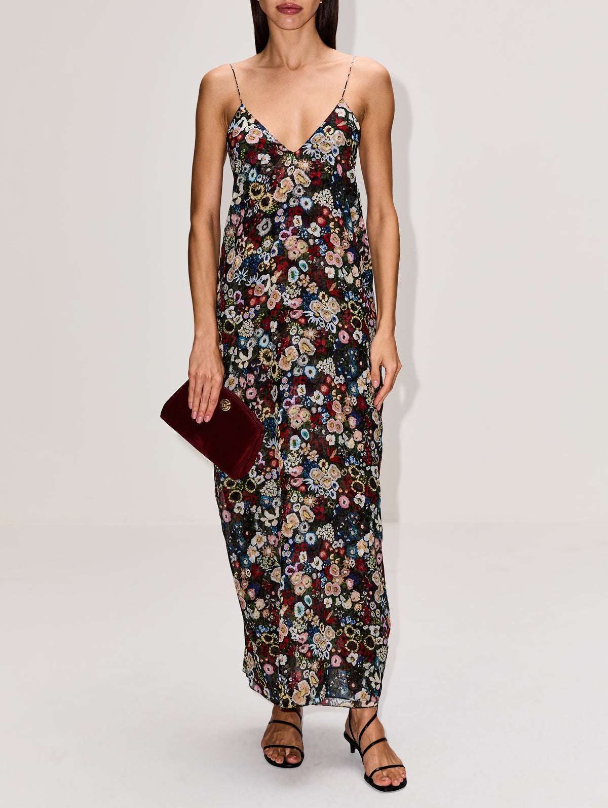 Taja Dress,KHAITE,BLACK MULTI,Image 2