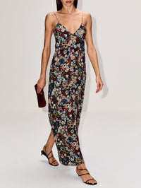 Taja Dress,KHAITE,BLACK MULTI,Image 3