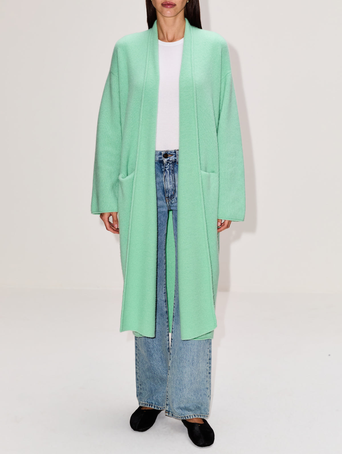 Slim Cocoon Coat,LAINEY KEOGH,MATCHA,Image 2