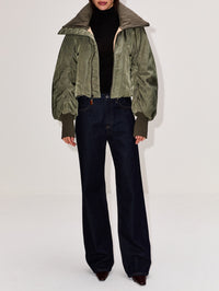 Oversized Padded Flight Jacket,R13,OLIVE GREEN,Image 2
