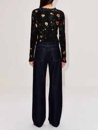 Printed Baby Crewneck Sweater,R13,FLORAL BLACK,Image 3