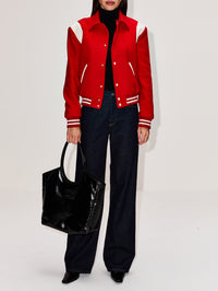 Varsity Jacket,RE/DONE,RED,Image 2