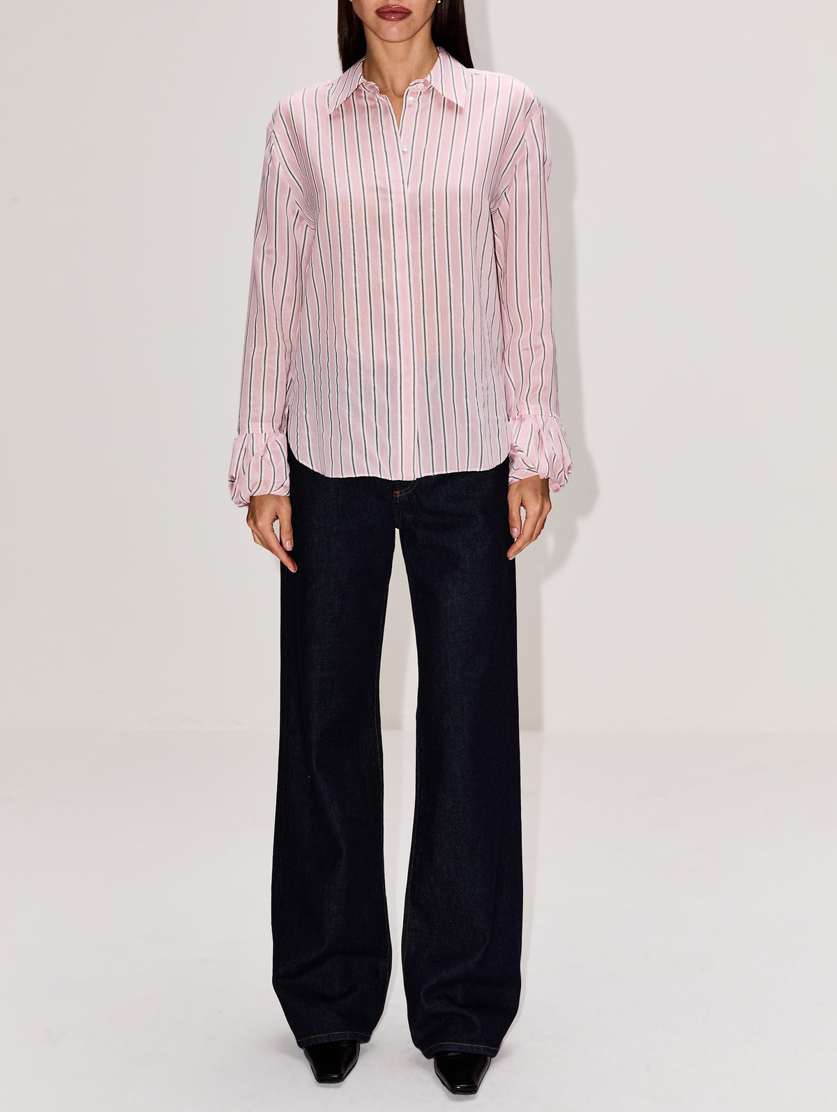 Striped Ease Blouse,DOROTHEE SCHUMACHER,ROSE STRIPE,Image 2