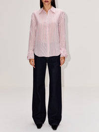 Striped Ease Blouse,DOROTHEE SCHUMACHER,ROSE STRIPE,Image 2