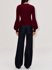 Long Sleeve Cardigan,MARNI,BURGUNDY,Image 3