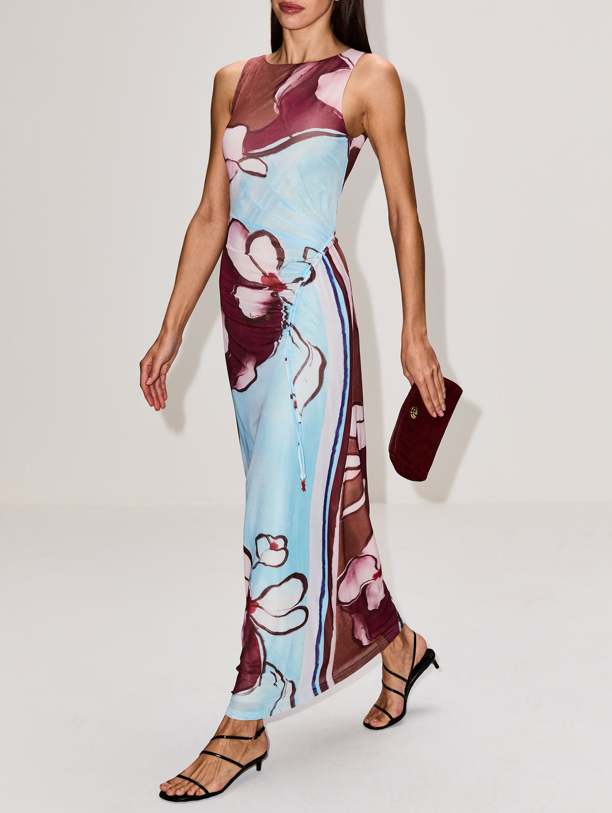avalon classics dress Vintage Avalon Classics Turquoise Green Floral Pleated Swing Fit Flare MCM Dress