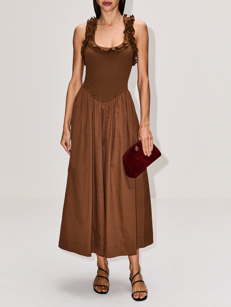 suits to match brown dress Pre-Order - Elsa Olive Green Maxi Dress with Neck Scarf