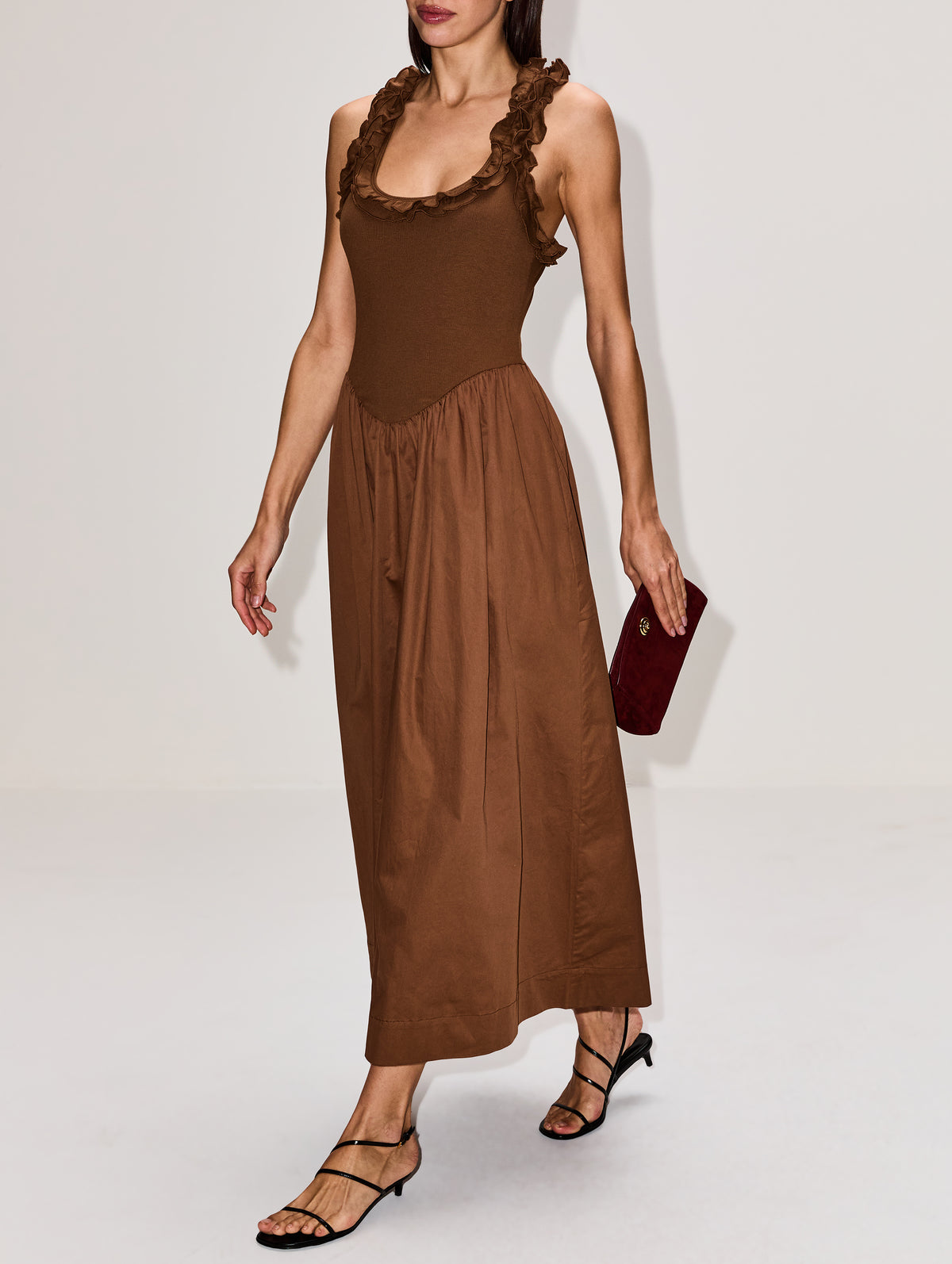 Paloma Maxi Dress,ROAME,TOFFEE,Image 3