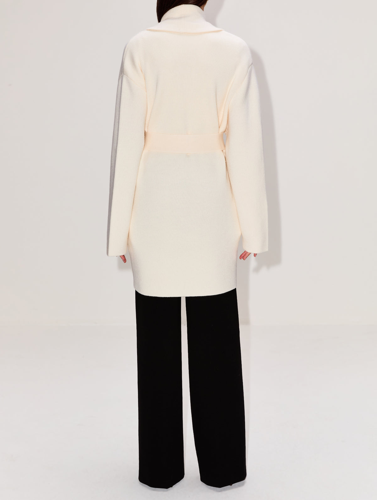 Shawl Lapel Robe,TOTÉME,ECRU,Image 3