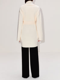 Shawl Lapel Robe,TOTÉME,ECRU,Image 3