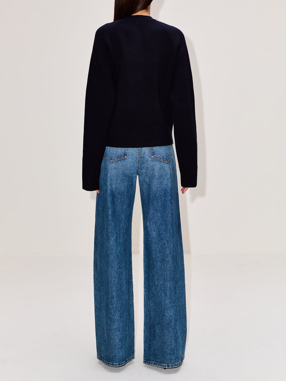 Hammered Button Cardigan,TOTÉME,NAVY,Image 3