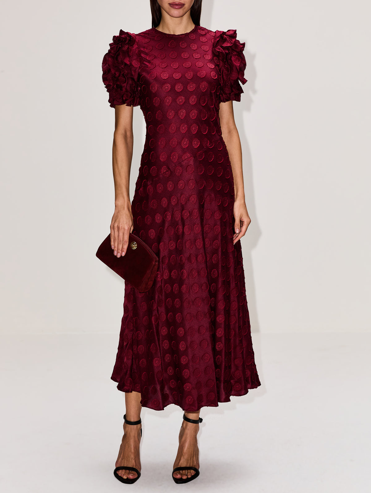 Elvia Dress,ULLA JOHNSON,CLARET,Image 2