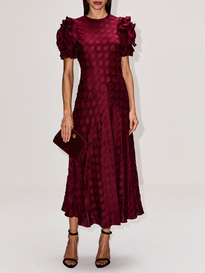Elvia Dress,ULLA JOHNSON,CLARET,Image 1