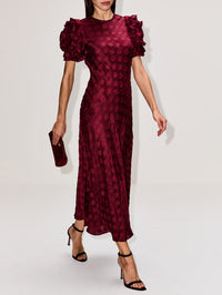 Elvia Dress,ULLA JOHNSON,CLARET,Image 3