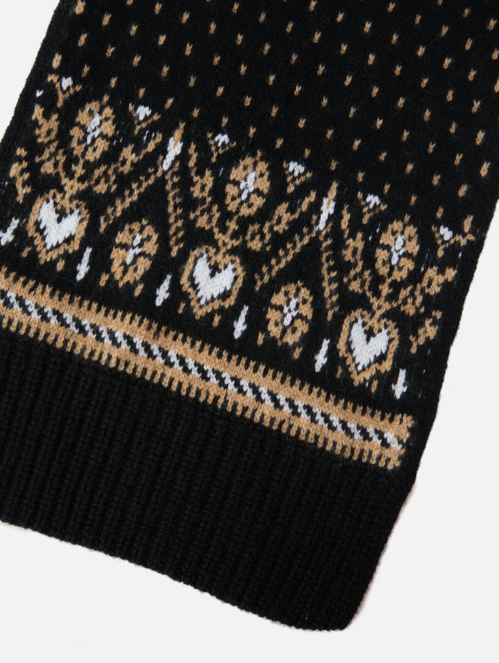 Lucerne Scarf,KHAITE,BLACK/CAMEL,Image 1