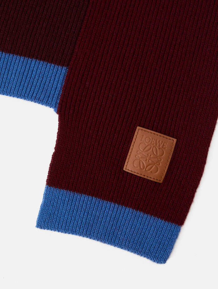 Asymmetric Scarf,LOEWE,GREEN/RED/BLUE,Image 1