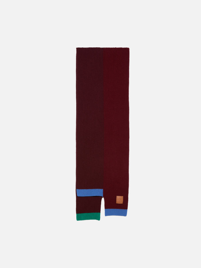 Asymmetric Scarf,LOEWE,GREEN/RED/BLUE,Image 1