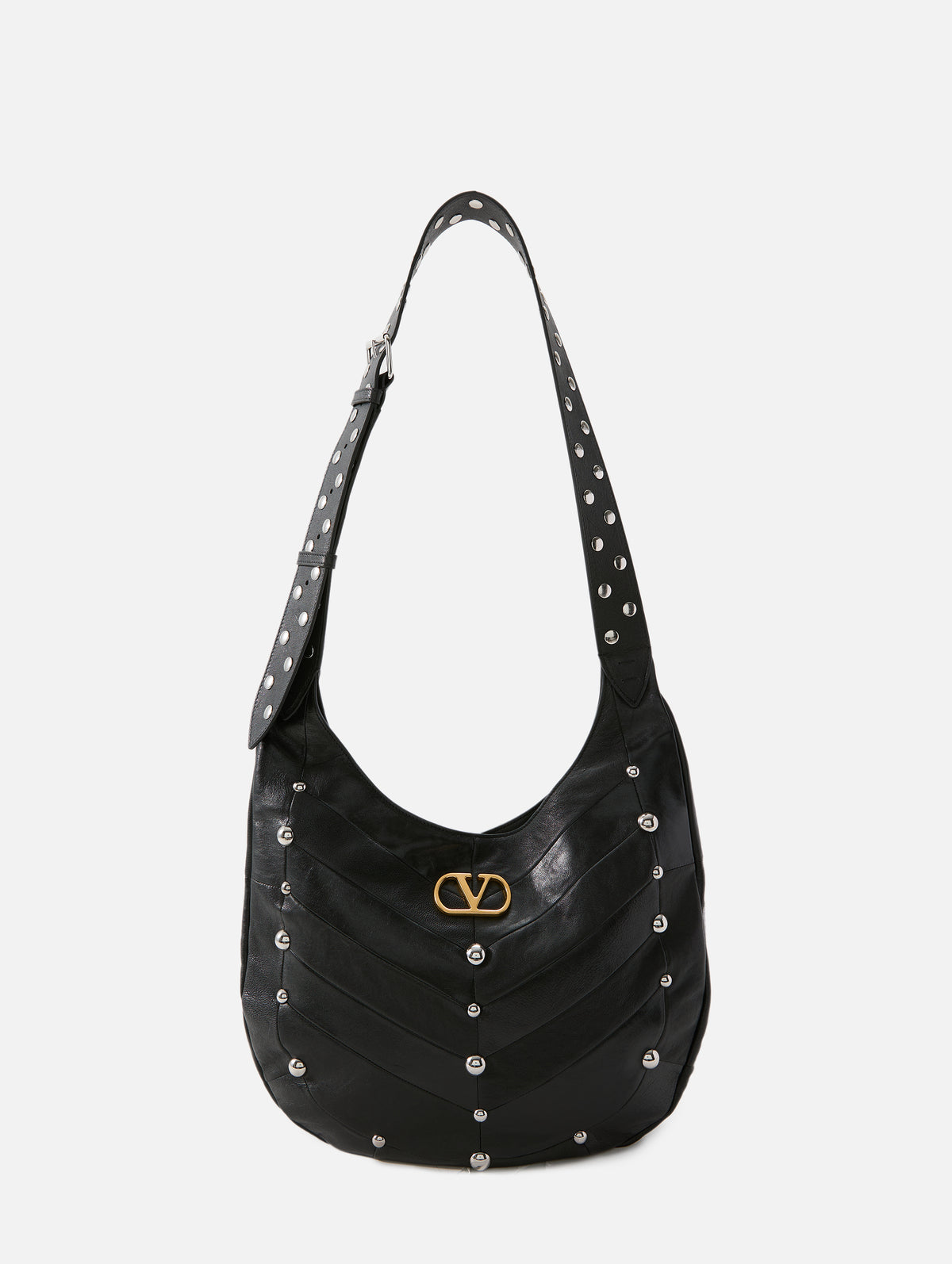 Patchwork Hobo Bag,VALENTINO GARAVANI,BLACK,Image 1