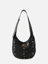 Patchwork Hobo Bag,VALENTINO GARAVANI,BLACK,Image 1