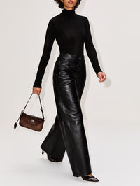 Catania Leather Trouser,ARMA,BLACK,Image 4