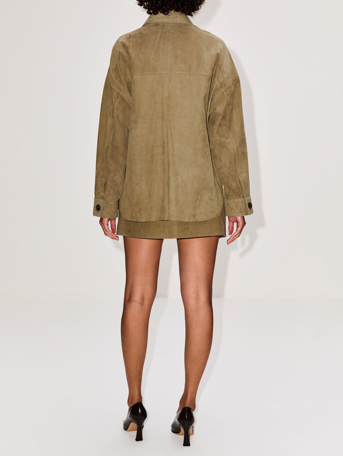 Kaylee Suede Jacket,ARMA,OLIVE,Image 3