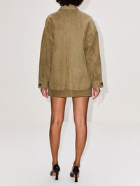 Kaylee Suede Jacket,ARMA,OLIVE,Image 3