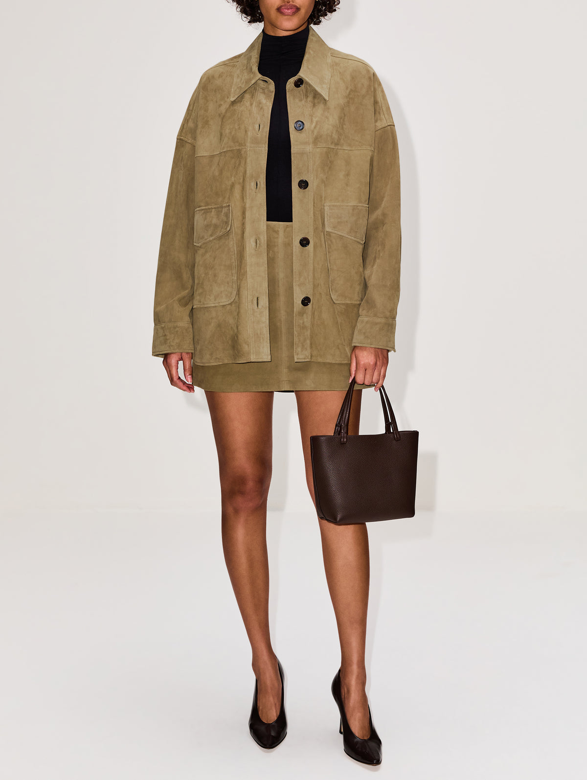 Kaylee Suede Jacket,ARMA,OLIVE,Image 2