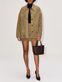 Melody Suede Skirt,ARMA,OLIVE,Image 2