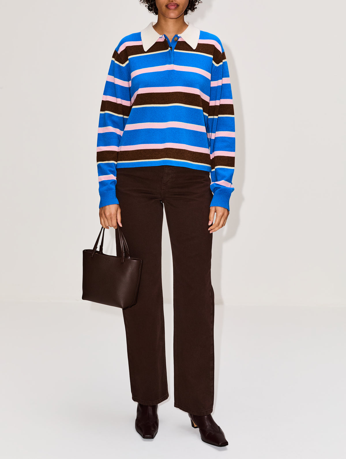 Cropped Stripe Rugby Top,GUEST IN RESIDENCE,TWILIGHT COMBO,Image 2