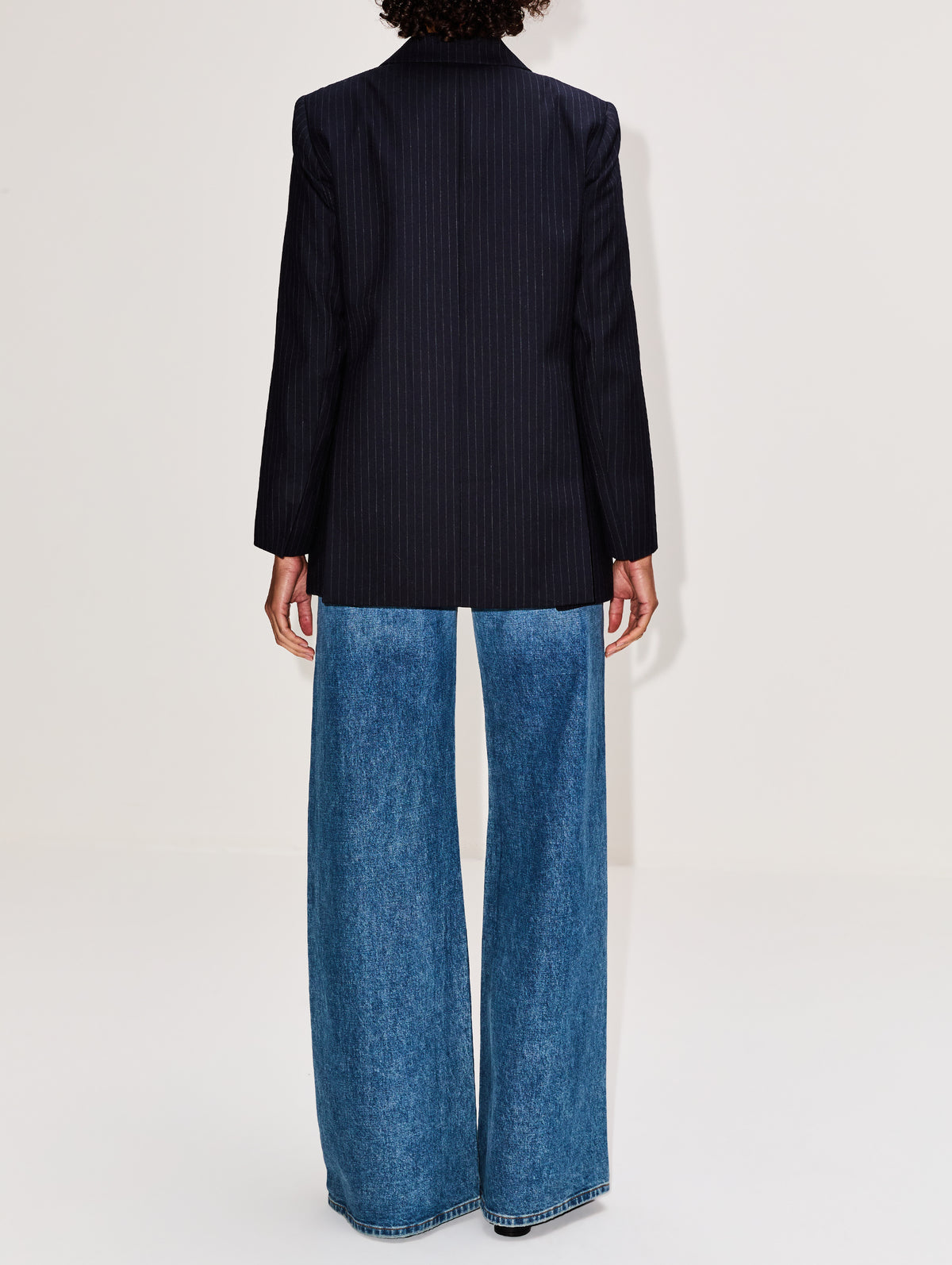 Bianca Blazer,ELYSEWALKER LABEL,NAVY PINSTRIPE,Image 3