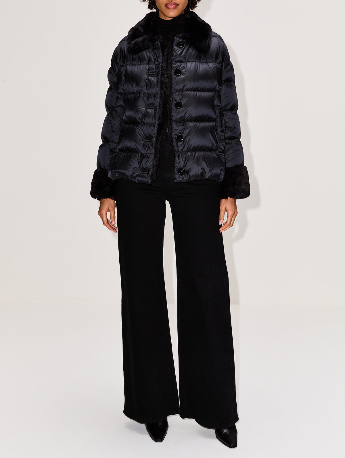 Rosina Puffer Jacket,MAX MARA,BLACK,Image 2