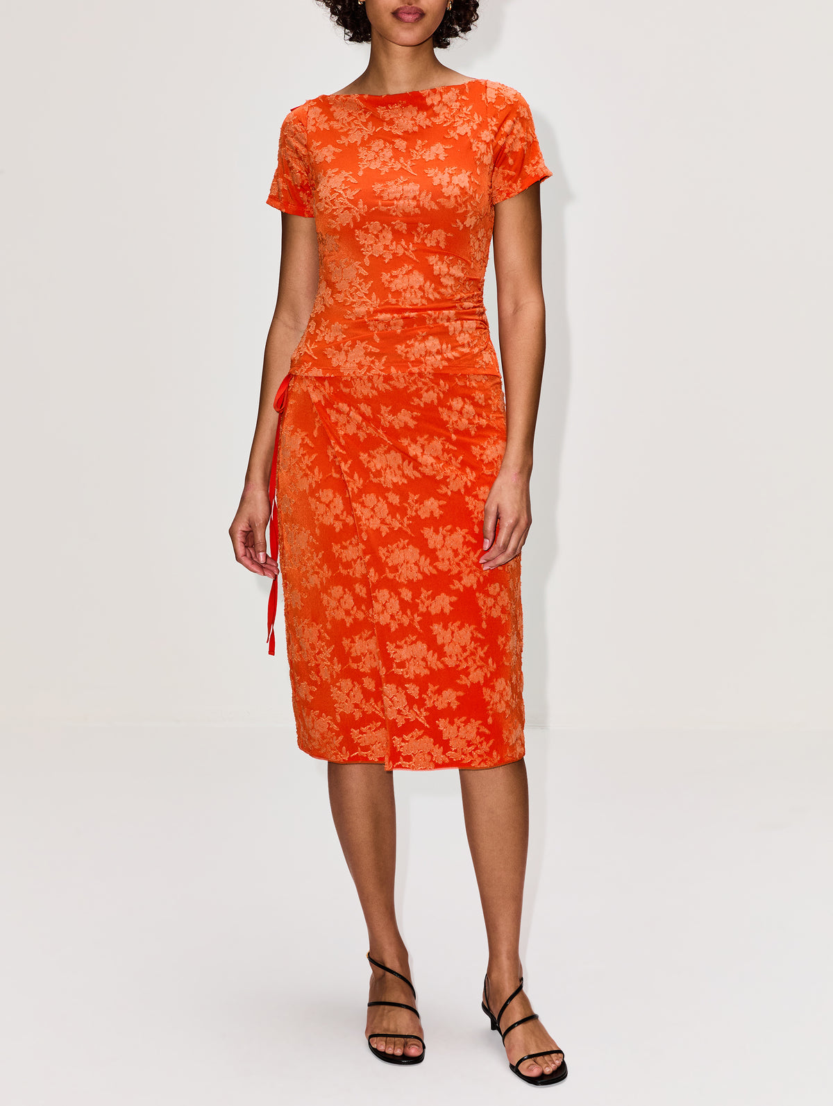Blanca Wrap Skirt,SIR.,PALMERA TANGERINE,Image 2