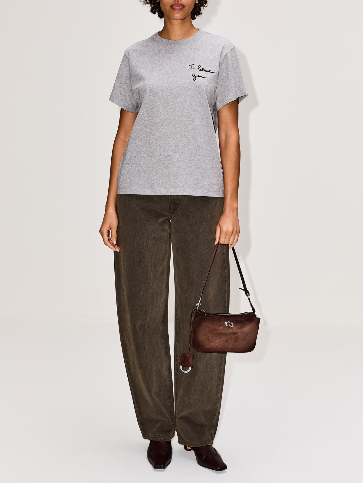 Regular Fit T Shirt,LOEWE,GREY MELANGE,Image 2