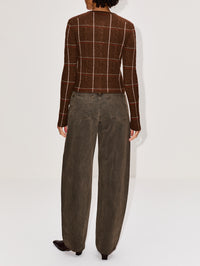 Jane Check Cardigan,GUEST IN RESIDENCE,CHESTNUT COMBO,Image 3