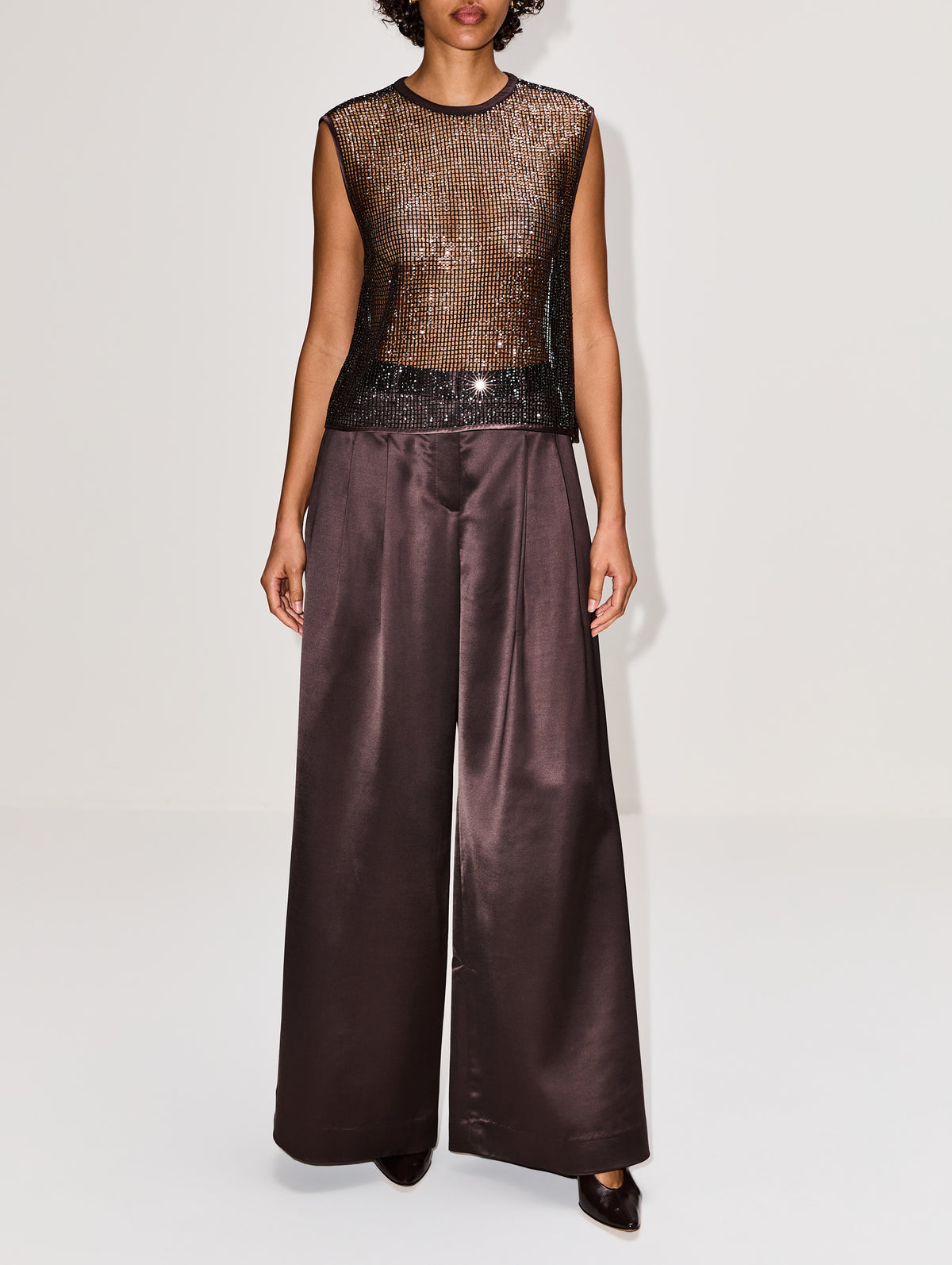 Muscle Tee,TWP,DARK CHOCOLATE,Image 2