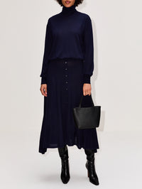 Easy Turtleneck Sweater,TWP,NAVY,Image 2