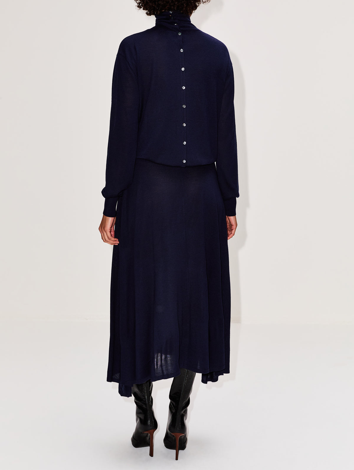 Easy Turtleneck Sweater,TWP,NAVY,Image 3