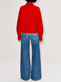 Cropped Rib Turtleneck,GUEST IN RESIDENCE,CHILI,Image 3