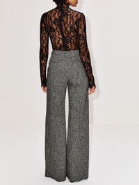 High Neck Lace Bodysuit,VALENTINO GARAVANI,NERO,Image 3
