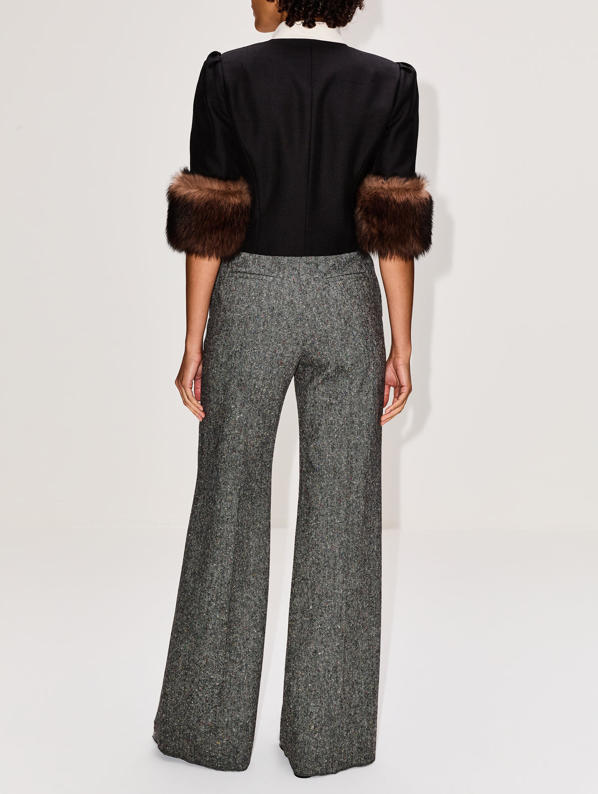 SS Fur Button Up Jacket,VALENTINO GARAVANI,NERO/MULTI,Image 3