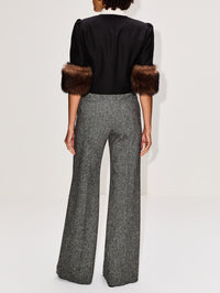 SS Fur Button Up Jacket,VALENTINO GARAVANI,NERO/MULTI,Image 3