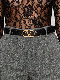 V Logo Belt,VALENTINO GARAVANI,NERO,Image 2