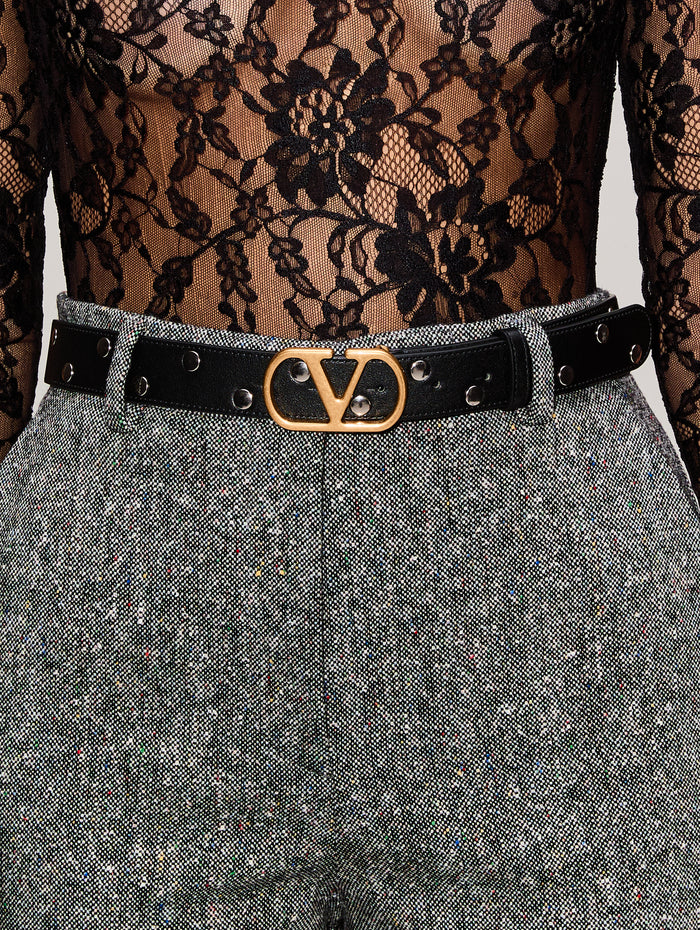 V Logo Belt,VALENTINO GARAVANI,NERO,Image 1