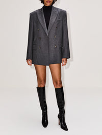 Double Breasted Blazer,WARDROBE.NYC,CHARCOAL,Image 2