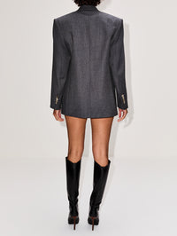 Double Breasted Blazer,WARDROBE.NYC,CHARCOAL,Image 3